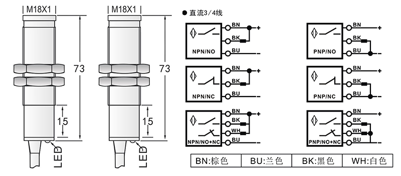 M18光電開關(guān)對射式