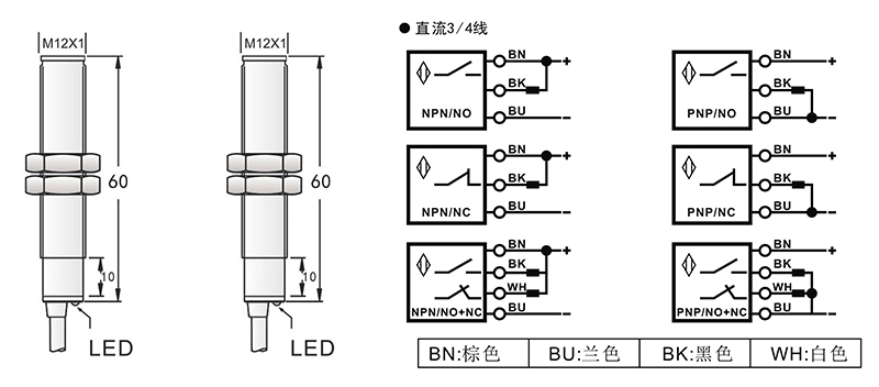 M12光電開關(guān)對(duì)射式