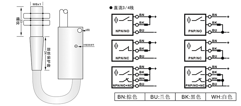 M8光電開(kāi)關(guān)漫反射式