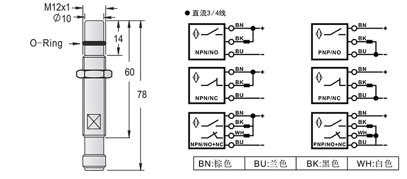 M12-M12-78mm高壓力電感式接近開關(guān)