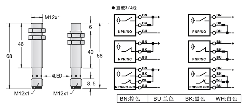 M12-M12金屬感應(yīng)面接近開(kāi)關(guān)