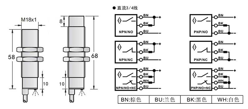 M18高溫160度電感式接近開關