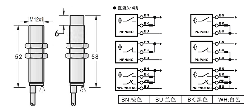 M12高溫150度電感式接近開關(guān)