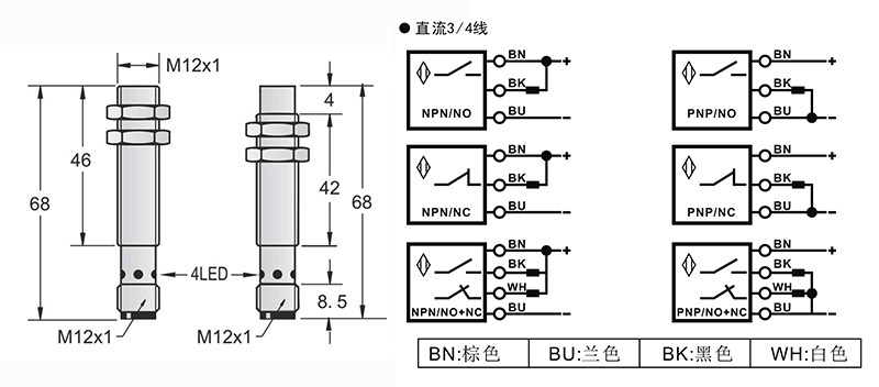 M12-M12長(zhǎng)距離電感式接近開(kāi)關(guān)接頭式