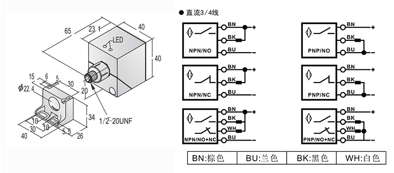 Q40S方形電感式接近開關