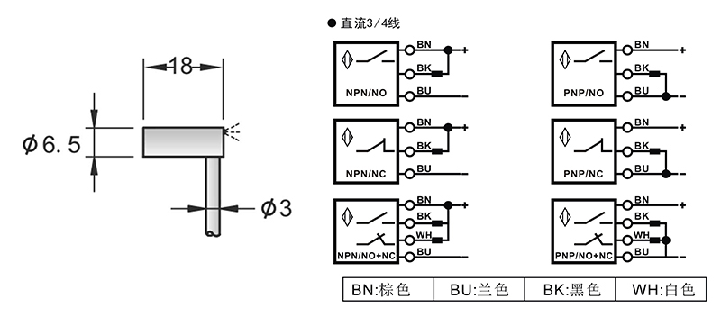 D6.5超短Y型電感式接近開關(guān)出線式