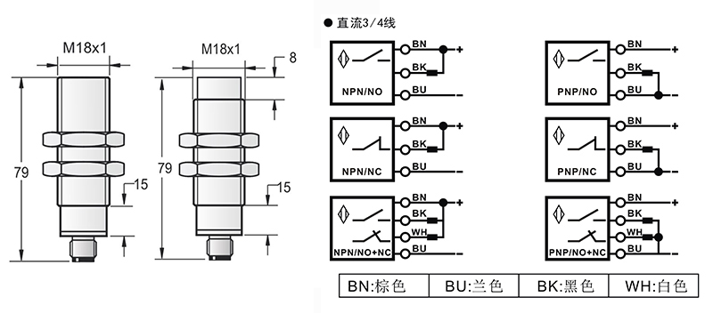 M18模擬量電流輸出 接頭式接近開(kāi)關(guān)